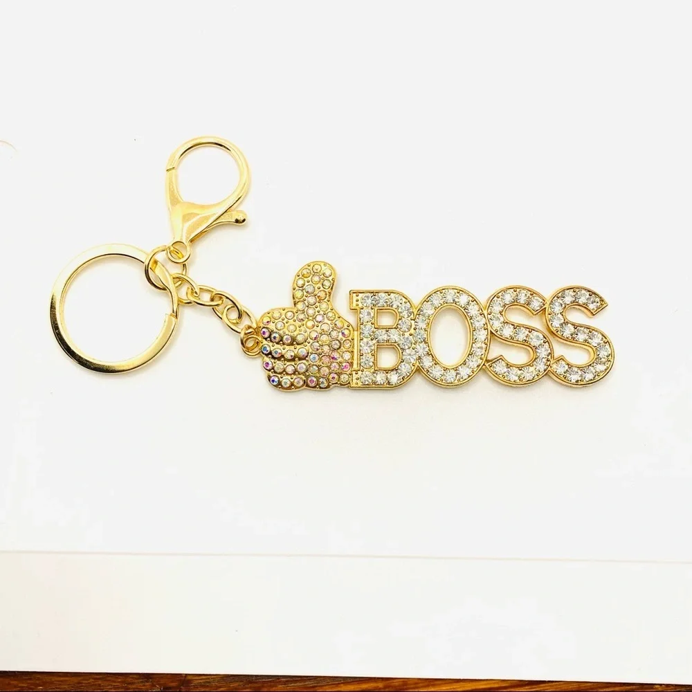 NWT Purse charm Keychain Boss in Crystal